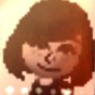 a very low quality image of a Nintendo Mii character