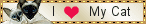 a blinkie that says 'I (heart) My Cat'