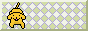 a button of a pixel dog walking while saying 'jeith!'