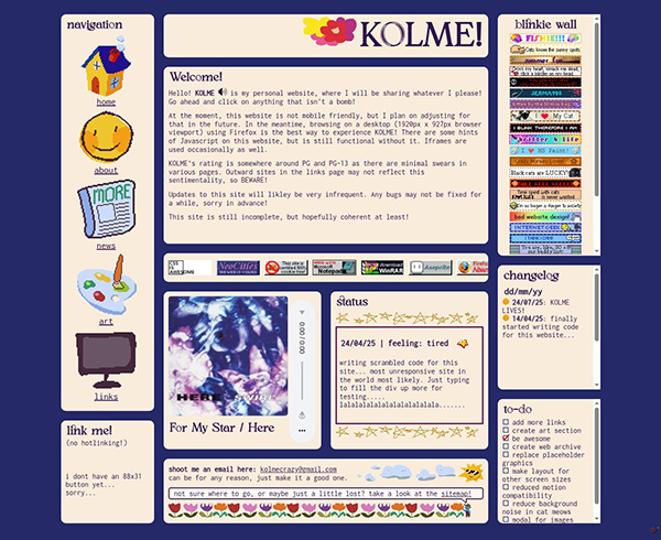 a screenshot of a previous version of kolme